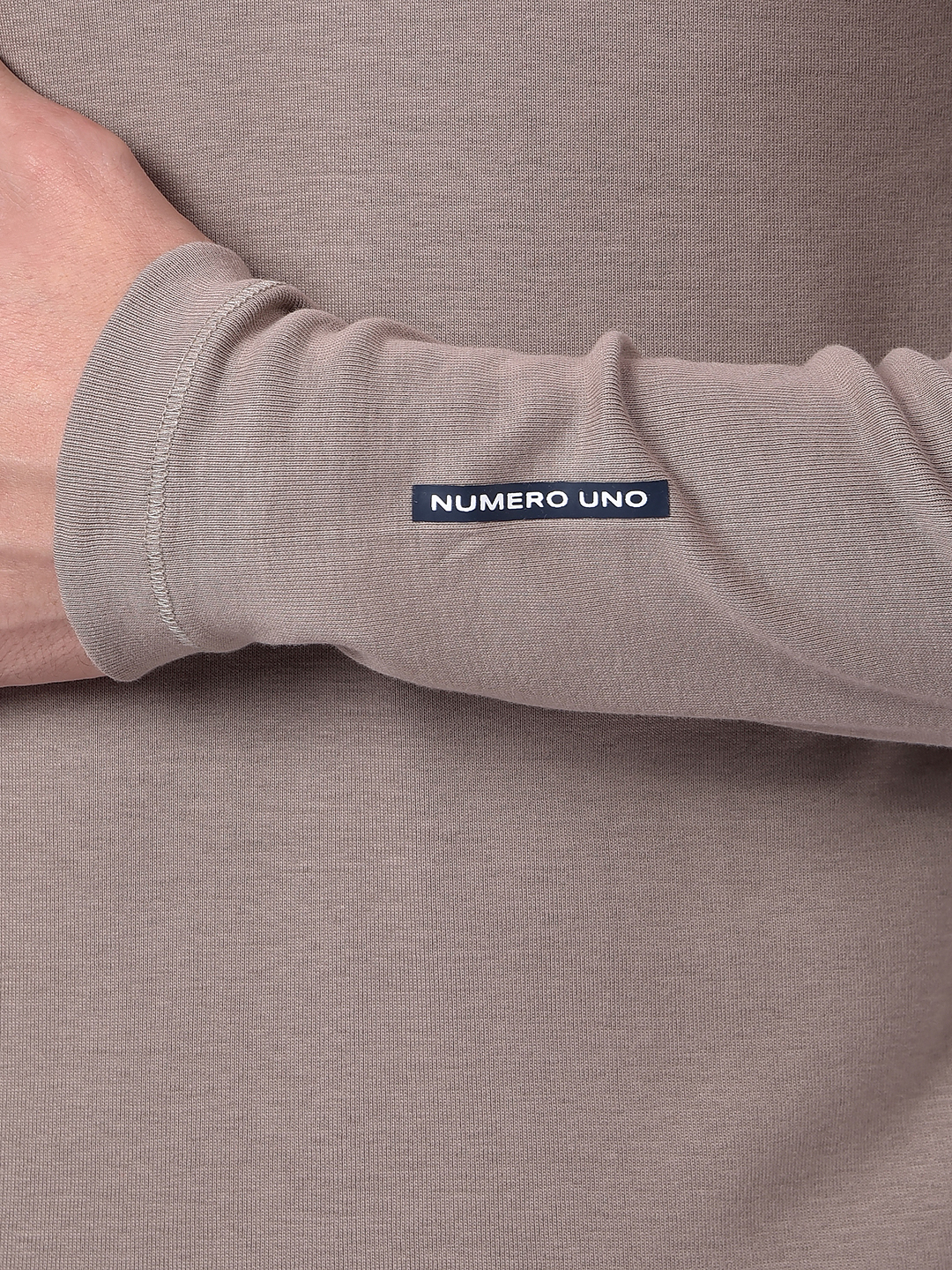 Numero Uno Men Brown Crew Neck Slim Fit T-Shirt